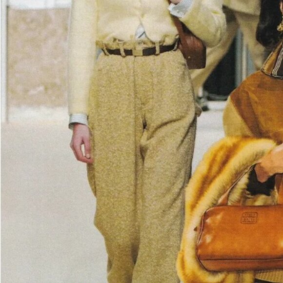 Valentino Tweed Wool Wide Leg Trousers - Picture 9 of 10